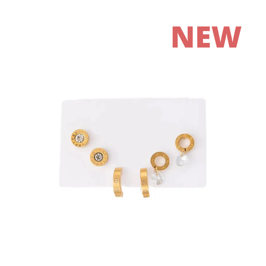 THE ROMAN Earrings SET  - Waterproof - مجمةعة حلق ذا رومان