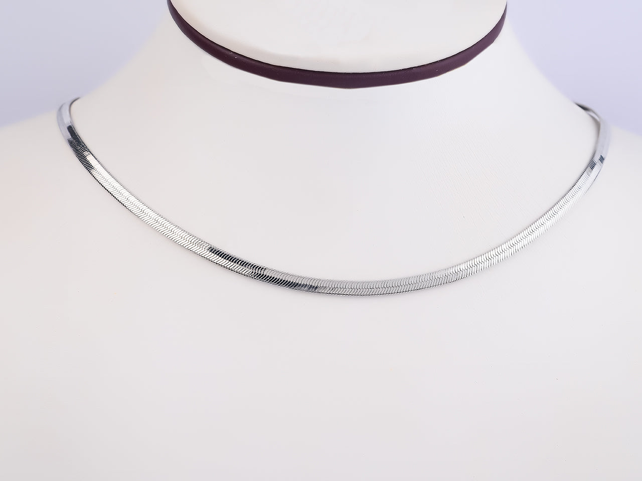 SASHA Silver Herringbone Necklace