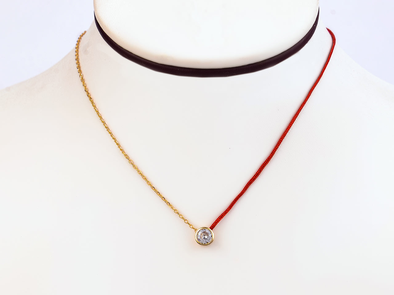 MINIMALIST SILK & CHAIN NECKLACE