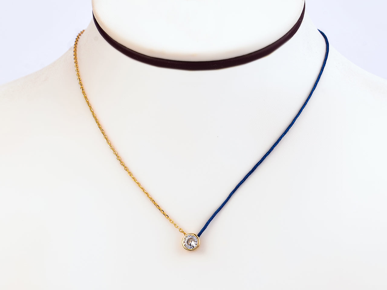 MINIMALIST SILK & CHAIN NECKLACE