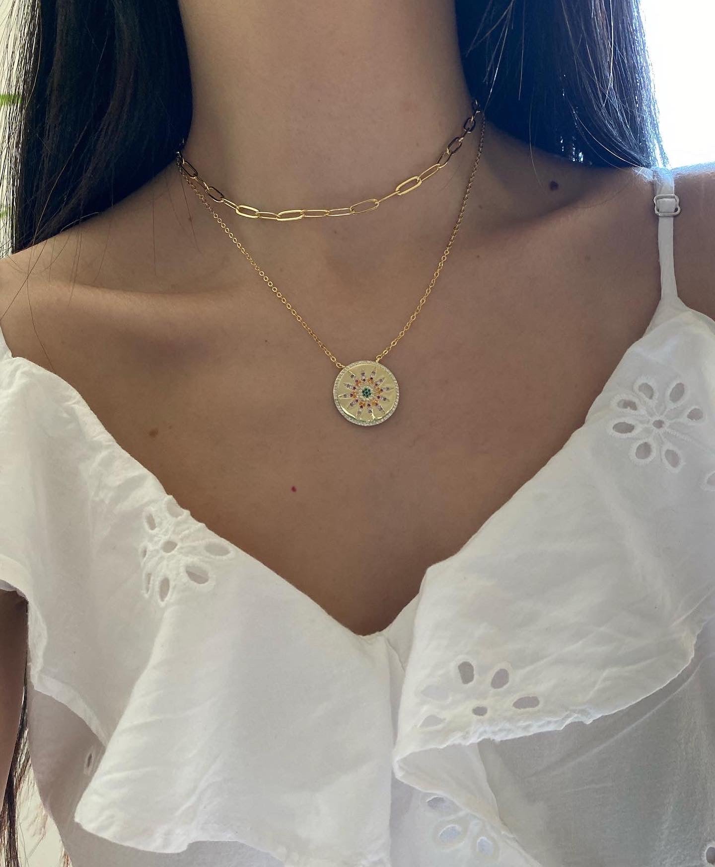 SUMMER Engraved Coin Necklace