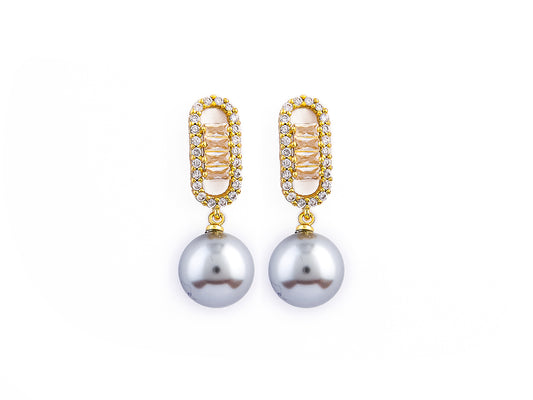 PEARLA Earrings - Black Pearl